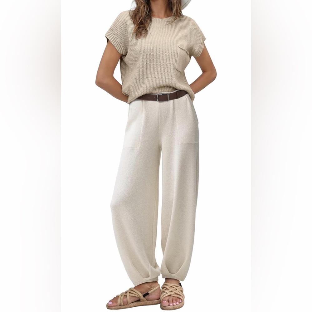 Elegant Tan Women's Two Piece Set
